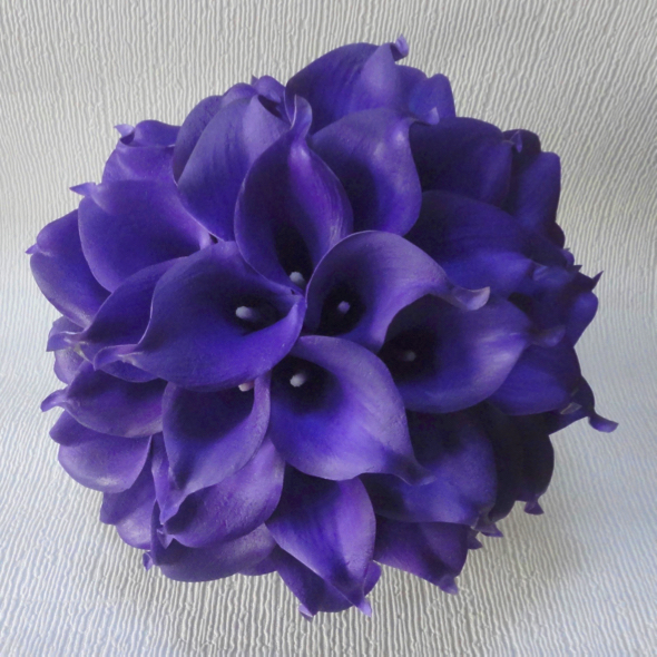 Real Touch Purple Calla Lily Bridal Bouquet